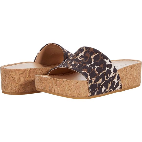 Veronica Beard Sandals Dresdyn Leopard Platform Slides